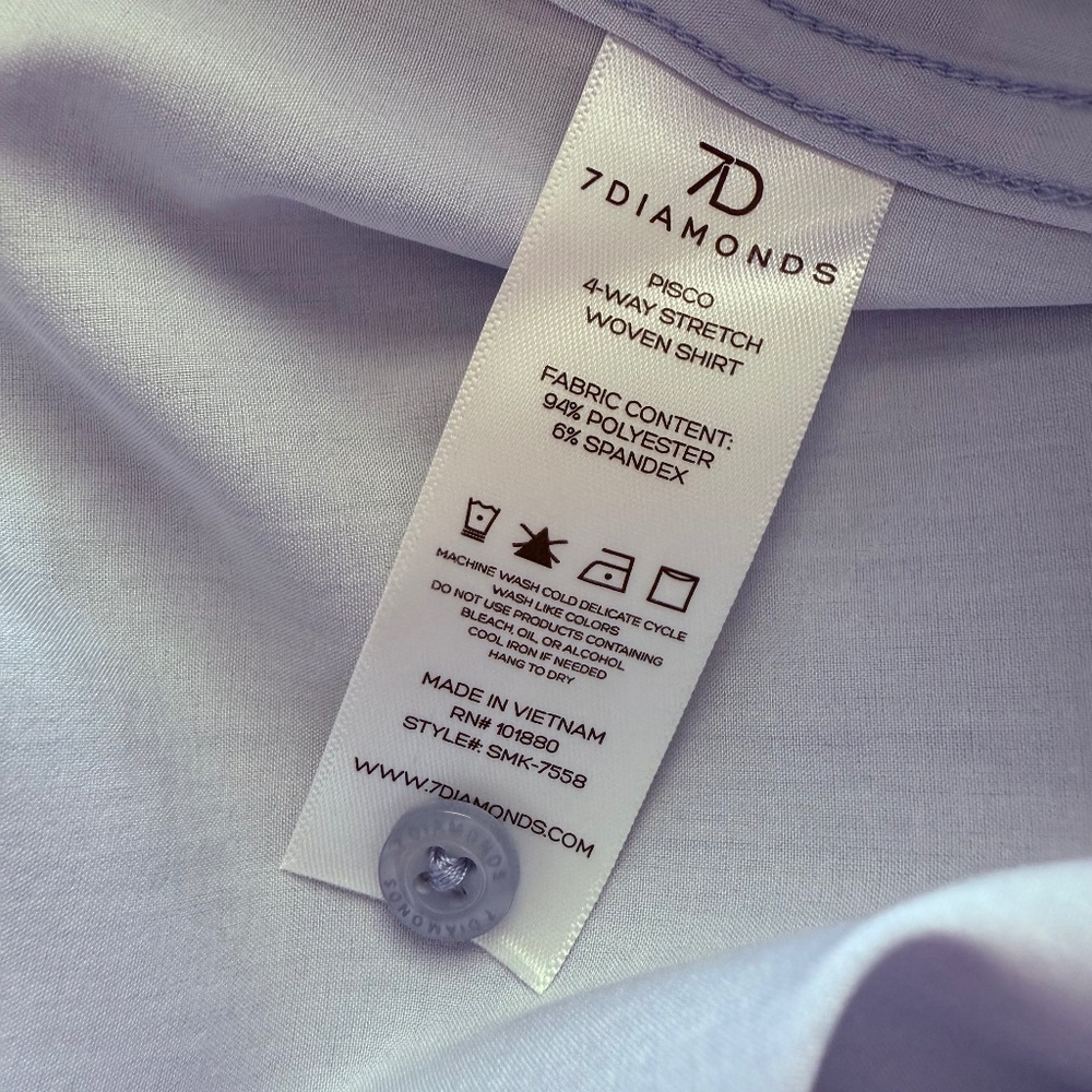 7 Diamonds “Pisco” 4-Way Stretch Woven Shirt - Men’s Medium - Light Blue - Picture 6 of 6